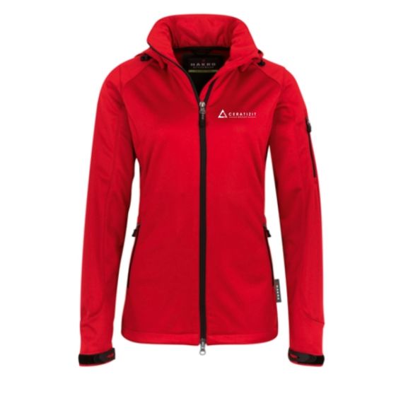 Damen Softshelljacke rot/grau